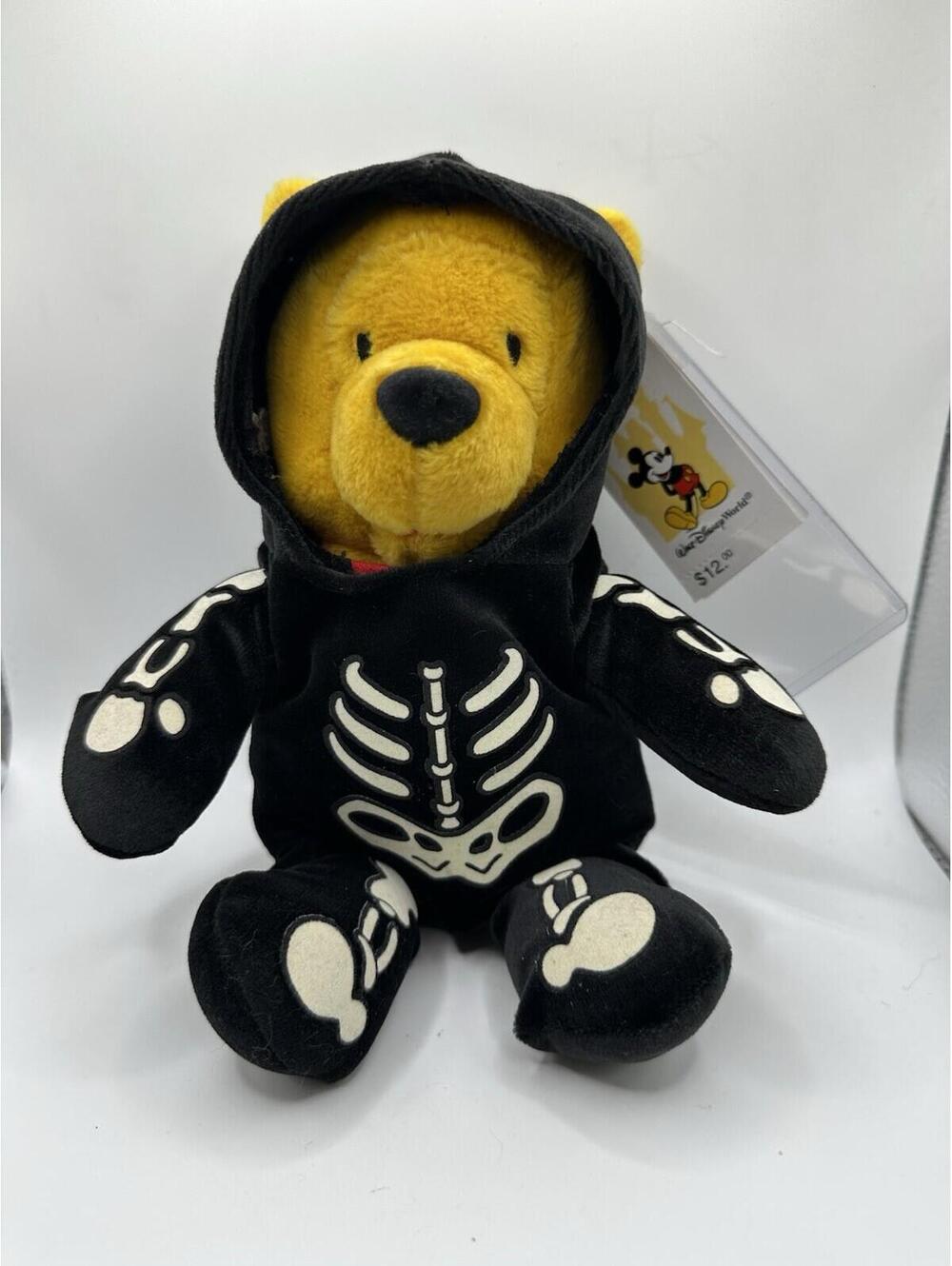Vintage  1999 Walt Disney World * SKELETON POOH PLUSH  12” NWT Glows Collectible